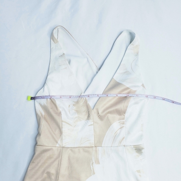 NWT L'atiste Sleeveless Bodycon Dress Asymmetrical Hem Ivory - Picture 7 of 12